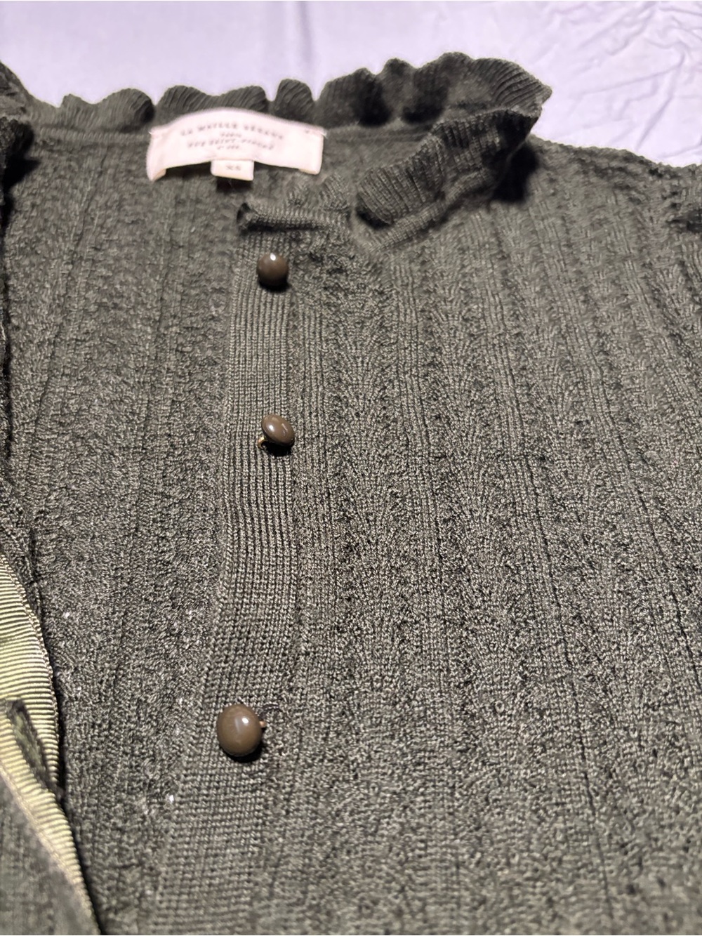 La Maille Sézane Olive Green Knit Sweater - Picture 6 of 13